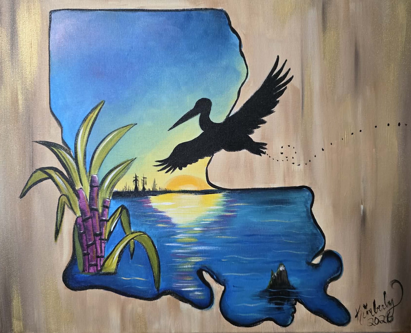Sugar Cane Louisiana painting